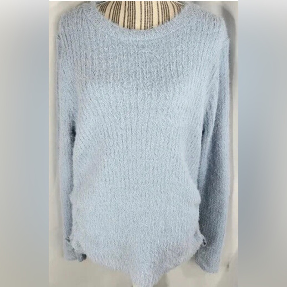 Blue Fuzzy Eyelash Knit Sweater from Rue21